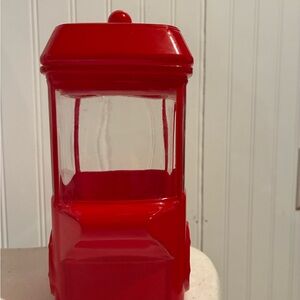 Target Bullseye Playground Red Glass Popcorn Cart Candy Jar